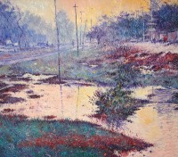 Abid Khan, 28 x 32 Inch, Oil on Canvas, Landscape Painting, AC-ADK-004